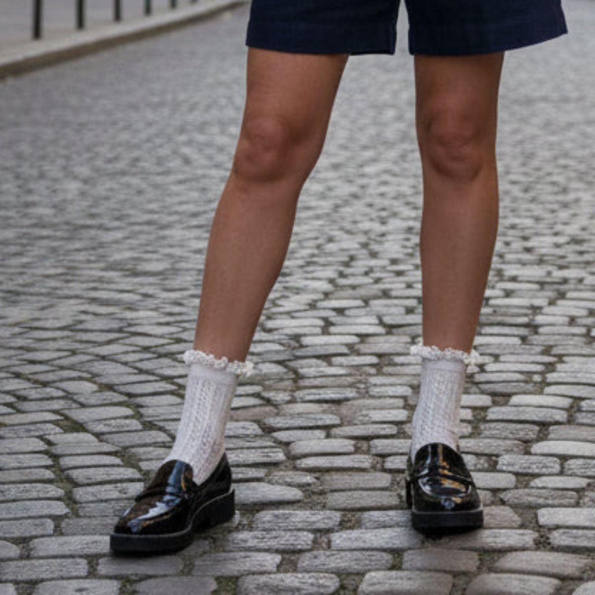 Cream Crochet Lace Ankle Socks - Lace Trim Dress Socks
