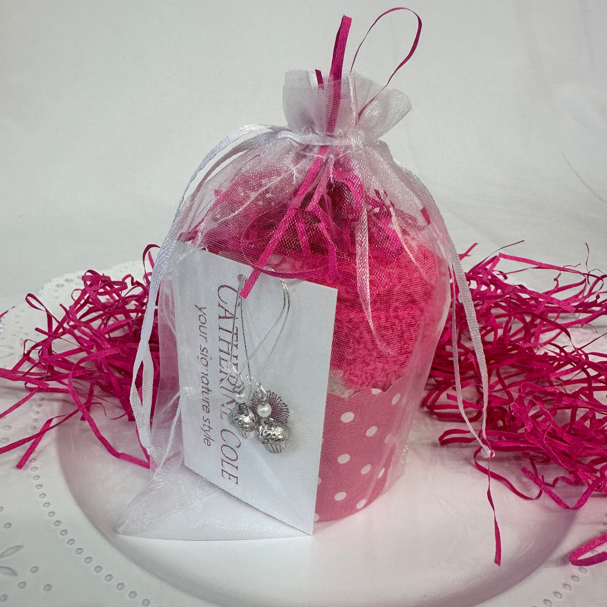 Cupcake Socks & Cupcake Earring Gift Set | Fuzzy Socks + Charm Earrings | Sweet Treat Gift