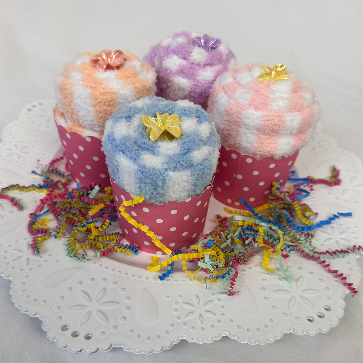 Cupcake Socks Gift Set | 4 Pairs Fuzzy Socks in Bakery Box | Sweet Treat for Your Feet
