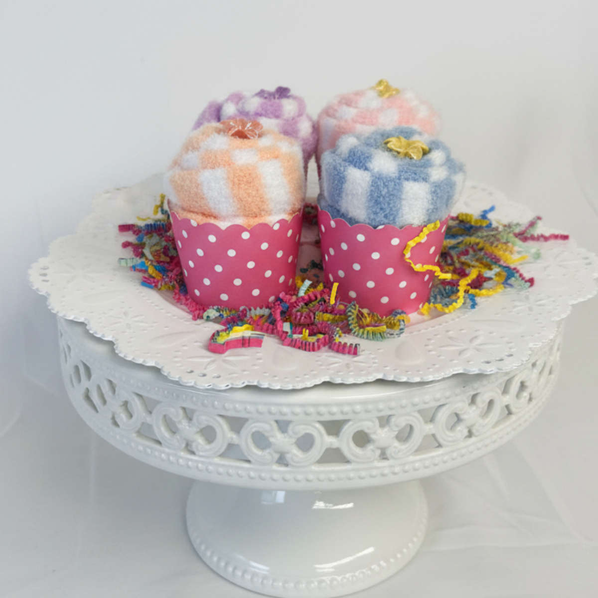 Cupcake Socks Gift Set | 4 Pairs Fuzzy Socks in Bakery Box | Sweet Treat for Your Feet