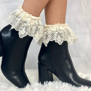 FLORAL crochet socks for women . Catherine Cole ~ Atelier Inspired fashion since 1991 Couture socks and foot jewelry
