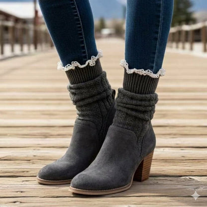 The Confetti Tweed Lace Ankle Sock — Charcoal
