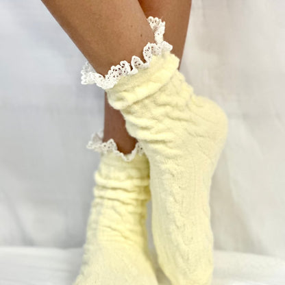 Heavenly lace socks for women, soft slipper socks ladies, gift socks.
