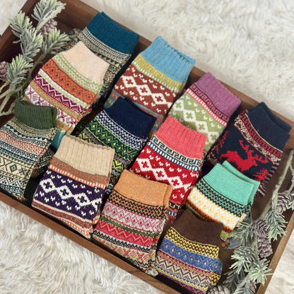 WINTRY mix of patterned socks - 3 pack assorted, Holiday gift socks women, ankle socks, Nordic socks by Catherine Cole Signature style