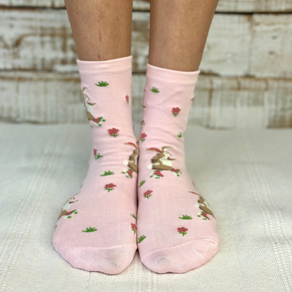 Easter Spring Socks 3-Pack + Pink Flower Wish Bracelet | Pastel Bundle ladies