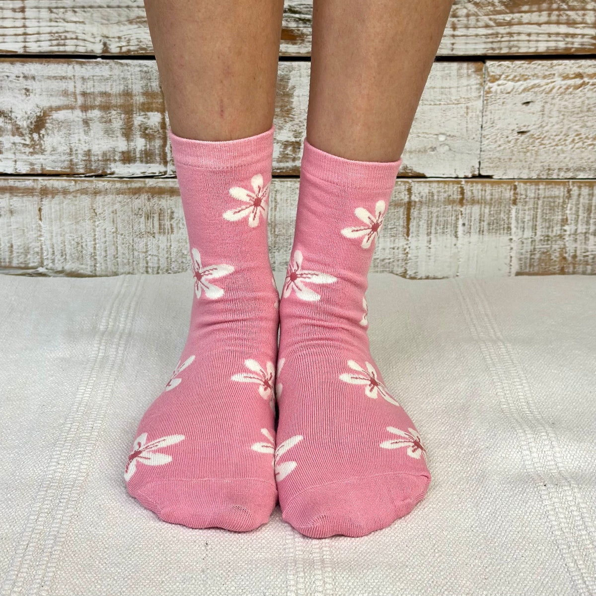 Easter Spring Socks 3-Pack + Pink Flower Wish Bracelet | Pastel Bundle ladies