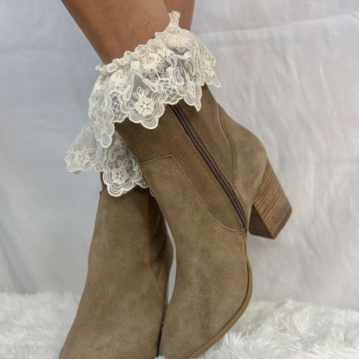 FLORAL crochet socks for women, lace ruffle sock women, lace socks boots, ladies socks lace trim