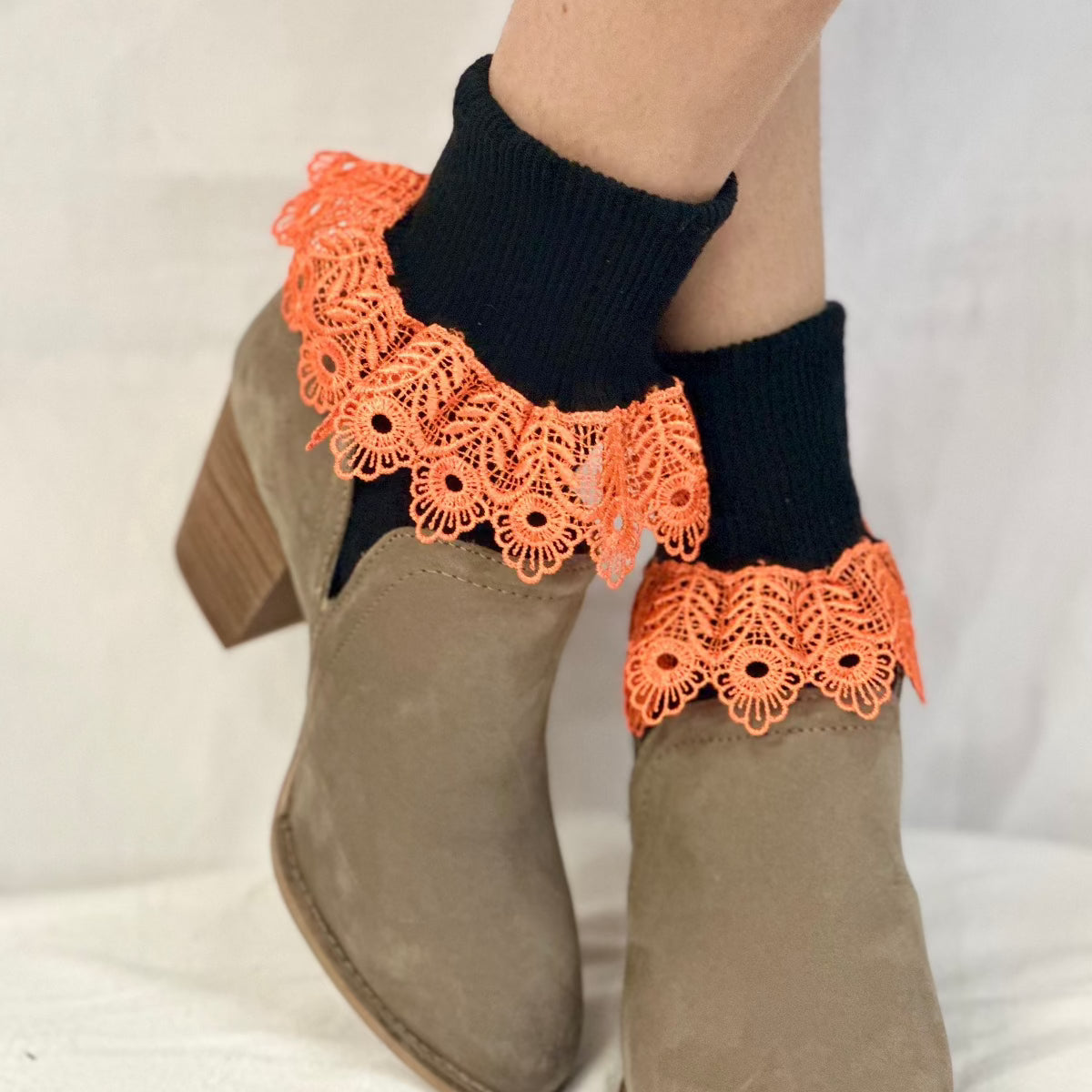 Halloween  socks ladies, Signature lace cuff socks, lace trimmed socks women's.