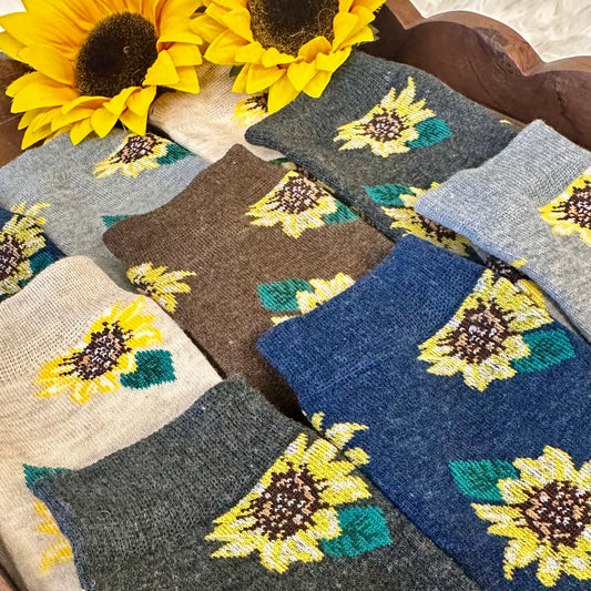 Sunflowers 5-Pack assorted  Bundle + Wish Bracelet | Ankle Socks