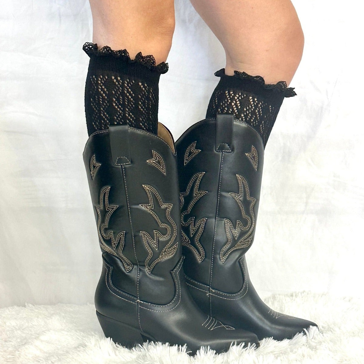 cute socks for cowgirl boots what to wear - Catherine Cole Atelier, best quality knee high tsll socks women's