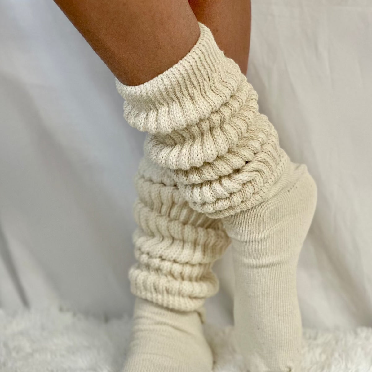 best thick cotton slouchy scrunchie socks women, Made in USA
