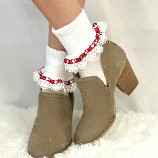 FROSTY snowman lace socks - silver
