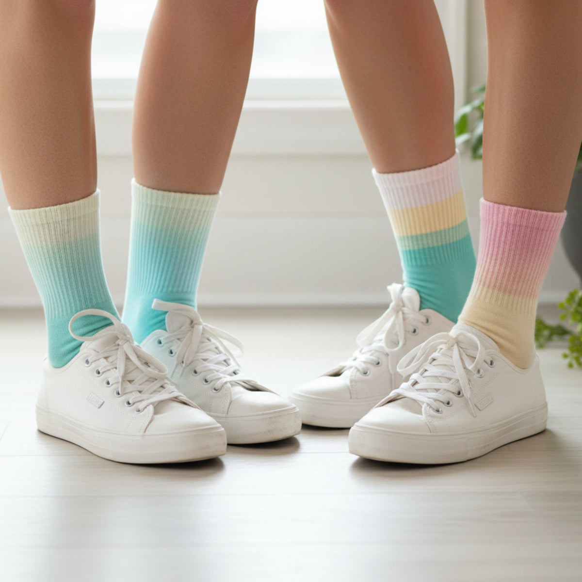 GRADIENT Pastel Crew Socks 3-Pack Bundle - fun Sneaker Socks