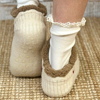 Nordic Slipper Sock Gift Set - Grip Bottom +organic lace Socks + Wish Bracelet