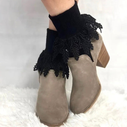ORIGINAL  lace cuff socks - black
