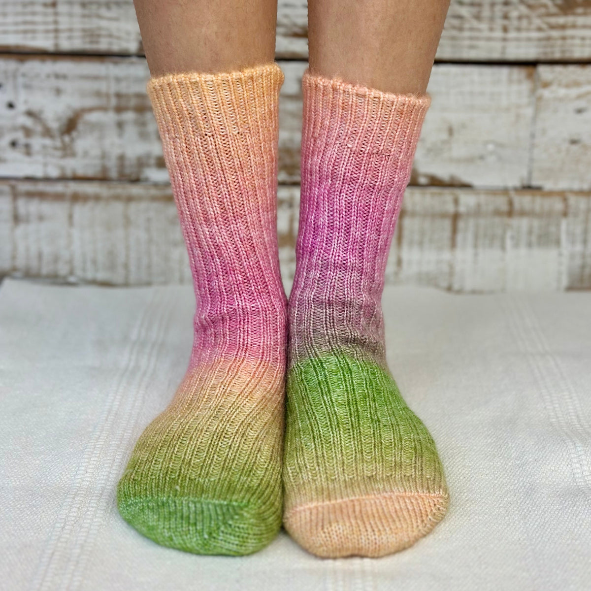 Ombre Tie Dye Socks 3-Pack Bundle with Wish Bracelet - Flower Child