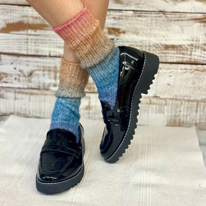 Ombre Tie Dye Socks 3-Pack Bundle with Wish Bracelet - Flower Child