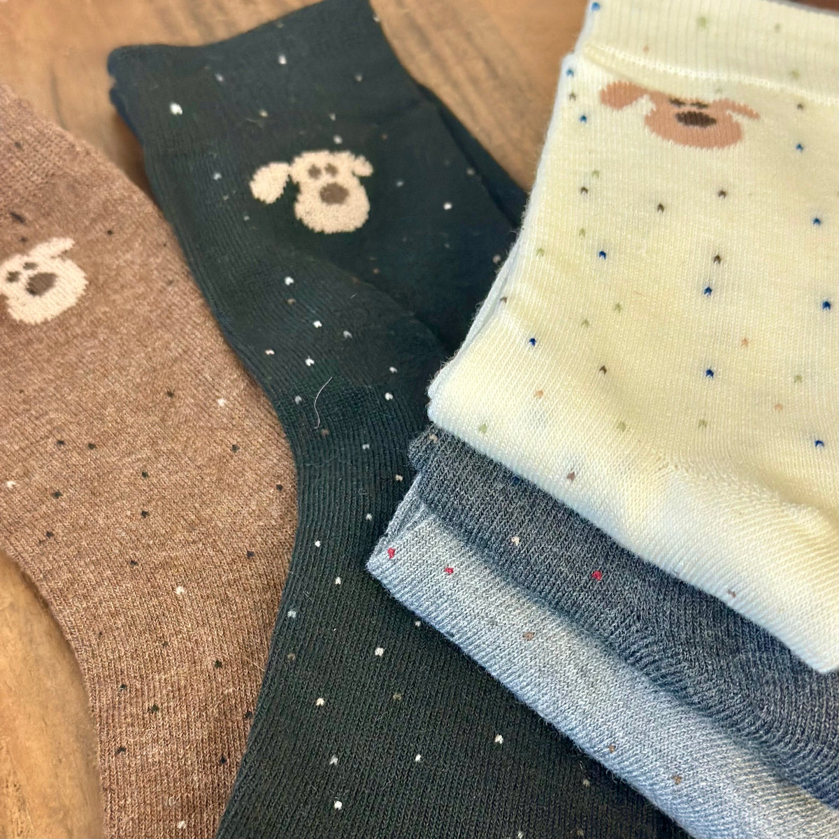 PAW-SOME 5-Pack Dog Novelty Socks + Paw Wish Bracelet | Women's 6-9