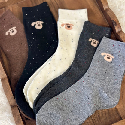 PAW-SOME 5-Pack Dog Novelty Socks + Paw Wish Bracelet | Women's 6-9