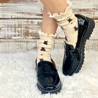 PURR LOVE Cat & Hearts Crew Socks