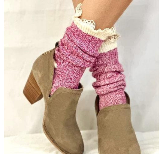 Pink organic cotton short ankle boot socks for women  - Catherine Cole