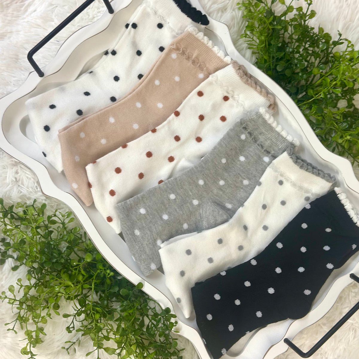 Polka Dot Socks 3-Pack Bundle + Wish Bracelet | Ankle Socks