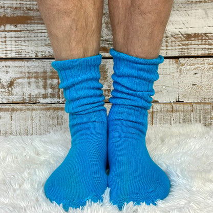RETRO Cotton Crew Socks -turquoise
