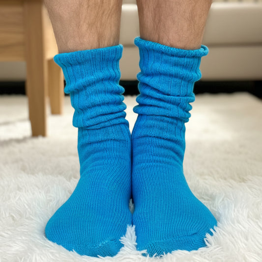 RETRO Cotton Crew Socks -turquoise