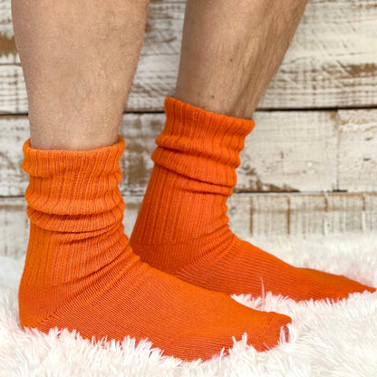 RETRO Cotton Crew Socks 10-12 - Orange
