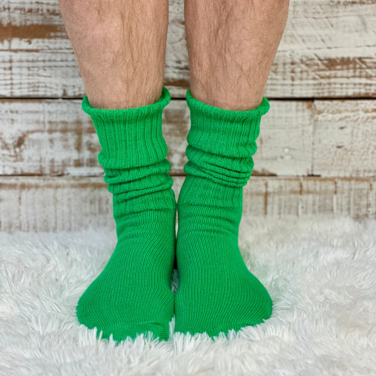 RETRO Cotton Crew Socks 10-12 - green