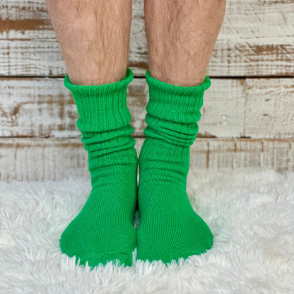 RETRO Cotton Crew Socks 10-12 - green