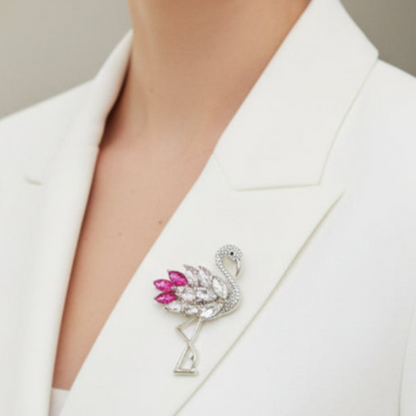 Rhinestone_Flamingo_Brooch_Pin_Vintage_Inspired_Catherine_Cole_front