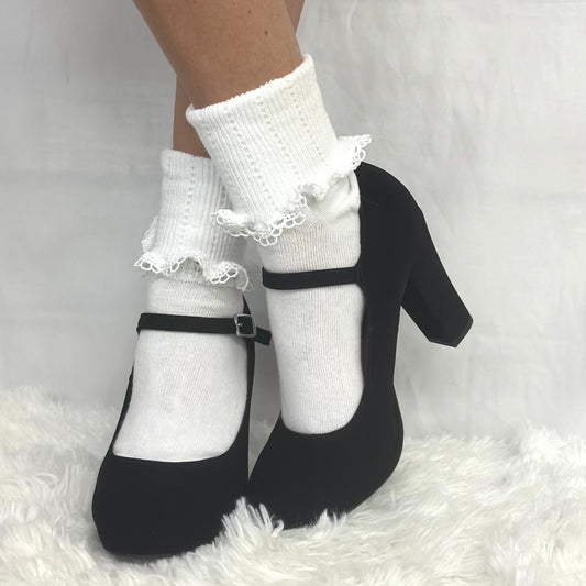 cute lace bobby socks for women white, best quality socks, SCALLOP cuff ankle socks women - white by Catherine Cole signature socks