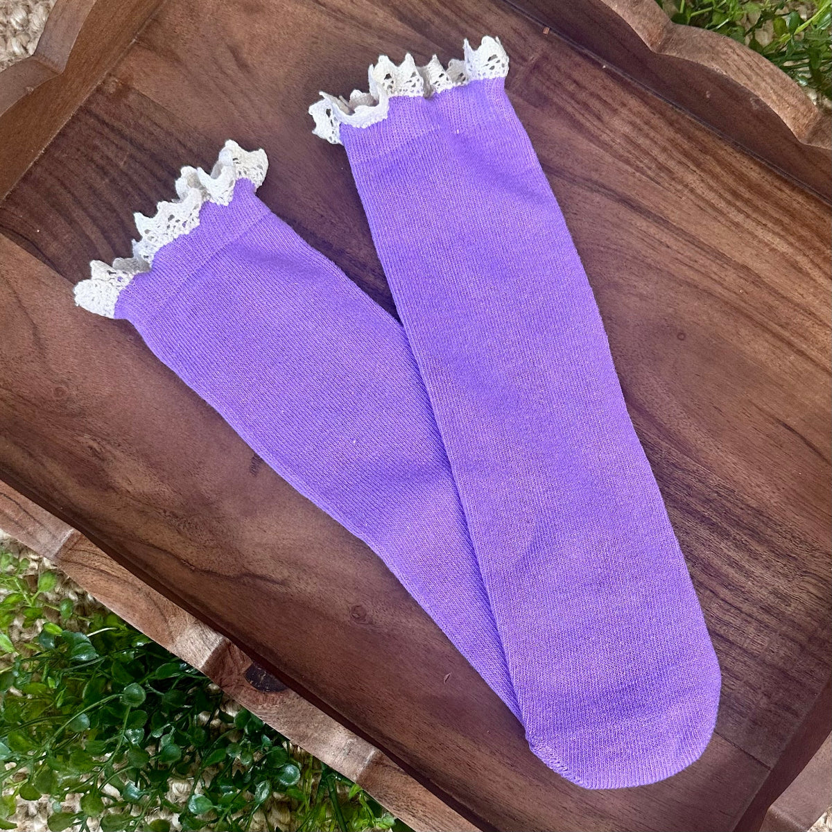 SWEET Lace Top Tube Socks -  Catherine  Cole lavender