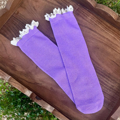 SWEET Lace Top Tube Socks -  Catherine  Cole lavender