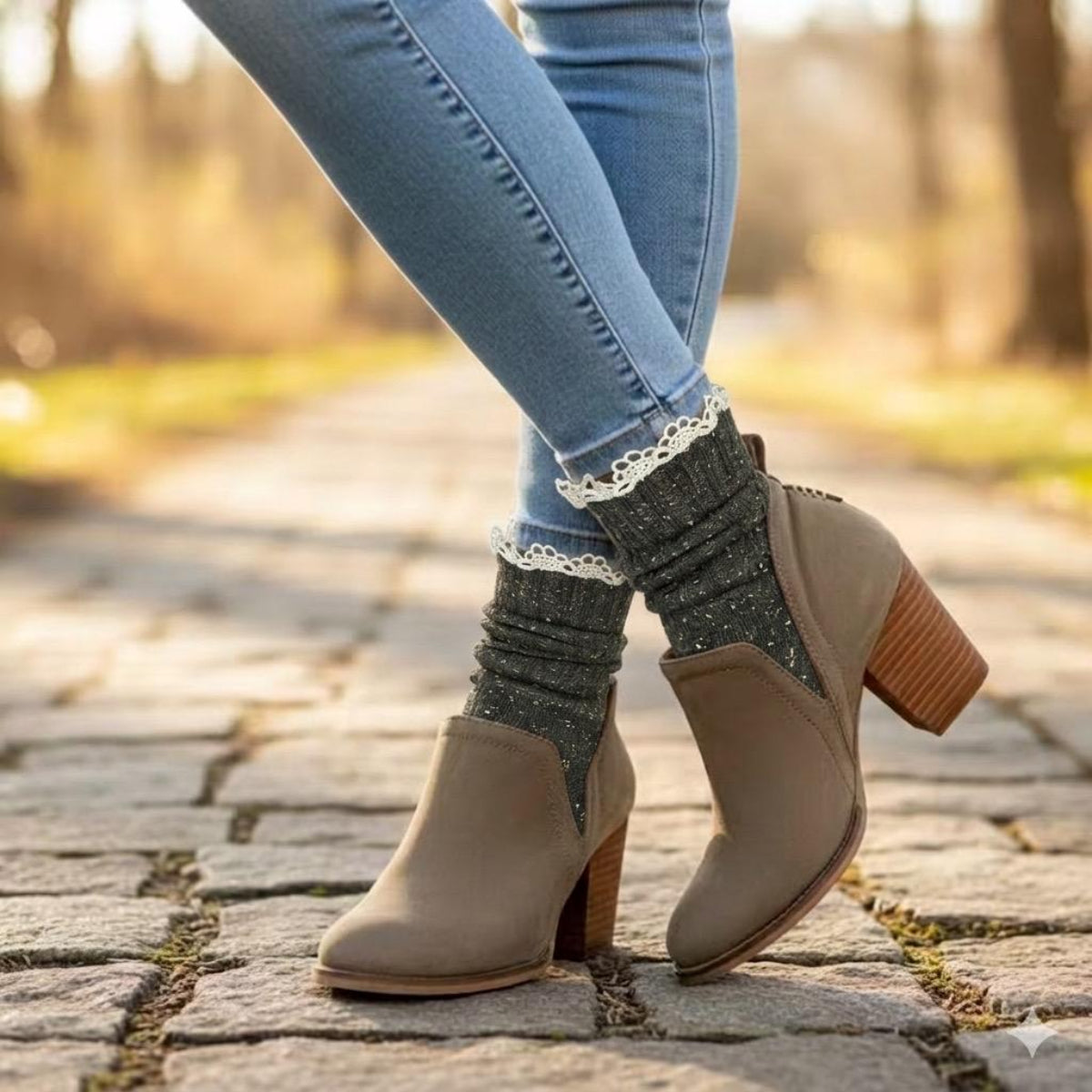 Step into sweater weather with the perfect touch of earthy charm! Proudly made in North Carolina, USA, these olive green tweed socks feature a delicate 