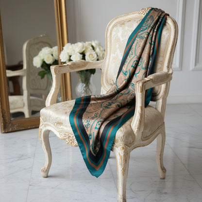 The Marrakech | Paisley Silk-Look Square Scarf 35"
