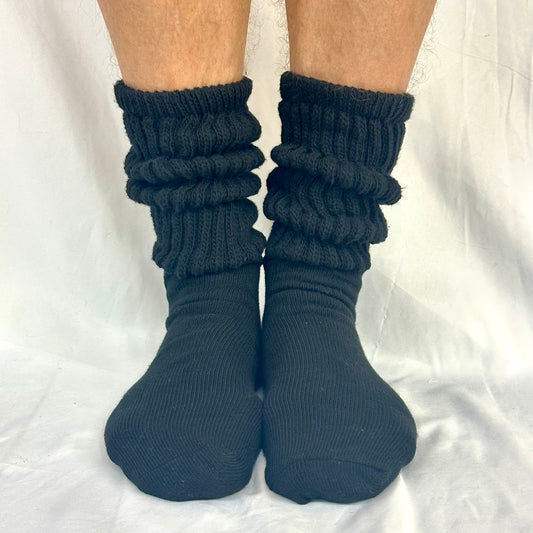 ULTIMATE  XL cotton slouch socks men's 10-14 - charcoal grey