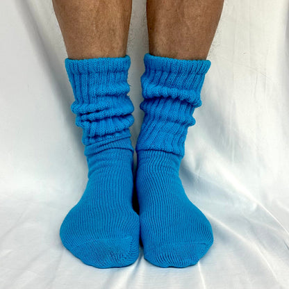 ULTIMATE  XL cotton slouch socks men's 10-14 - turquoise