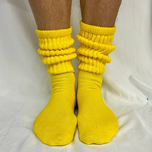 ULTIMATE  XL cotton slouch socks men's 10-14 - yellow