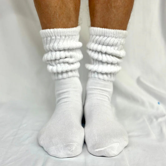 ULTIMATE  XL cotton slouch socks men's 10-14 -white