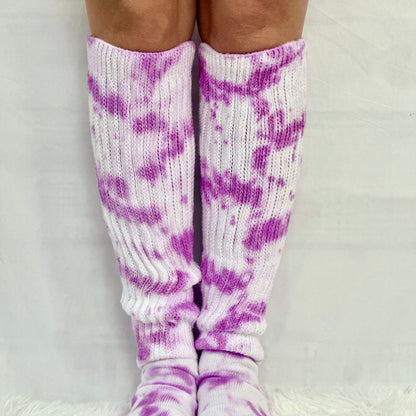 ULTIMATE  cotton  slouch socks women  - Tie dyed lilac