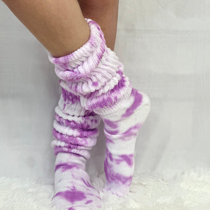 ULTIMATE  cotton  slouch socks women  - Tie dyed lilac