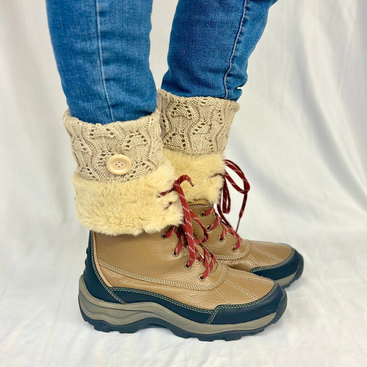 WOODLAND  button boot cuffs - taupe