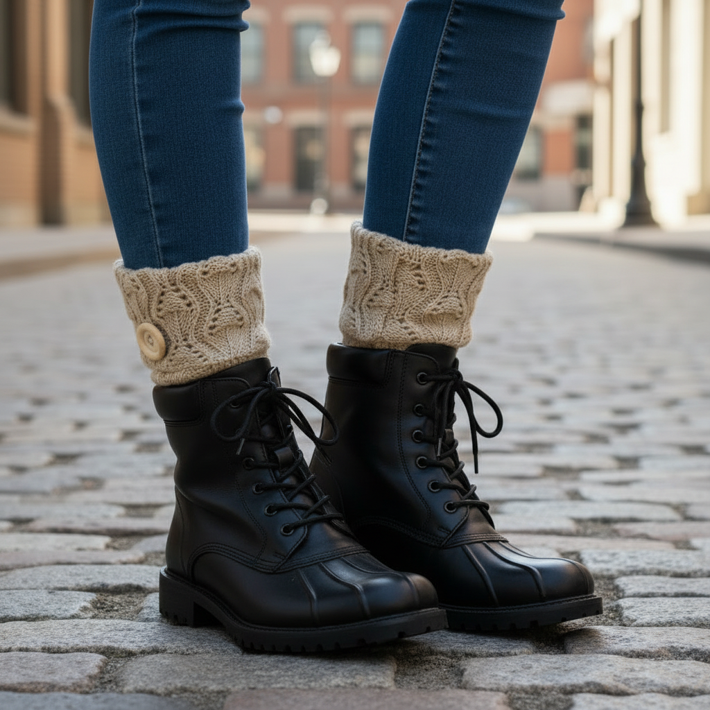 The Woodland Button Boot Sleeves — Taupe