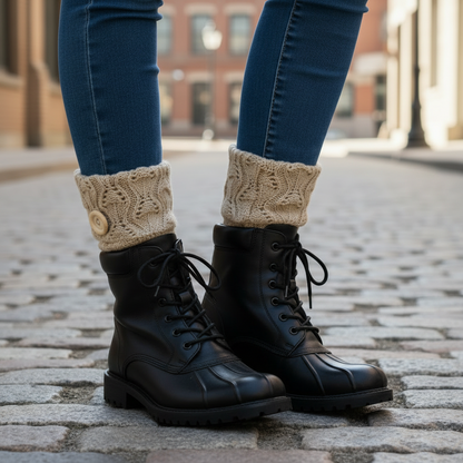 The Woodland Button Boot Sleeves — Taupe