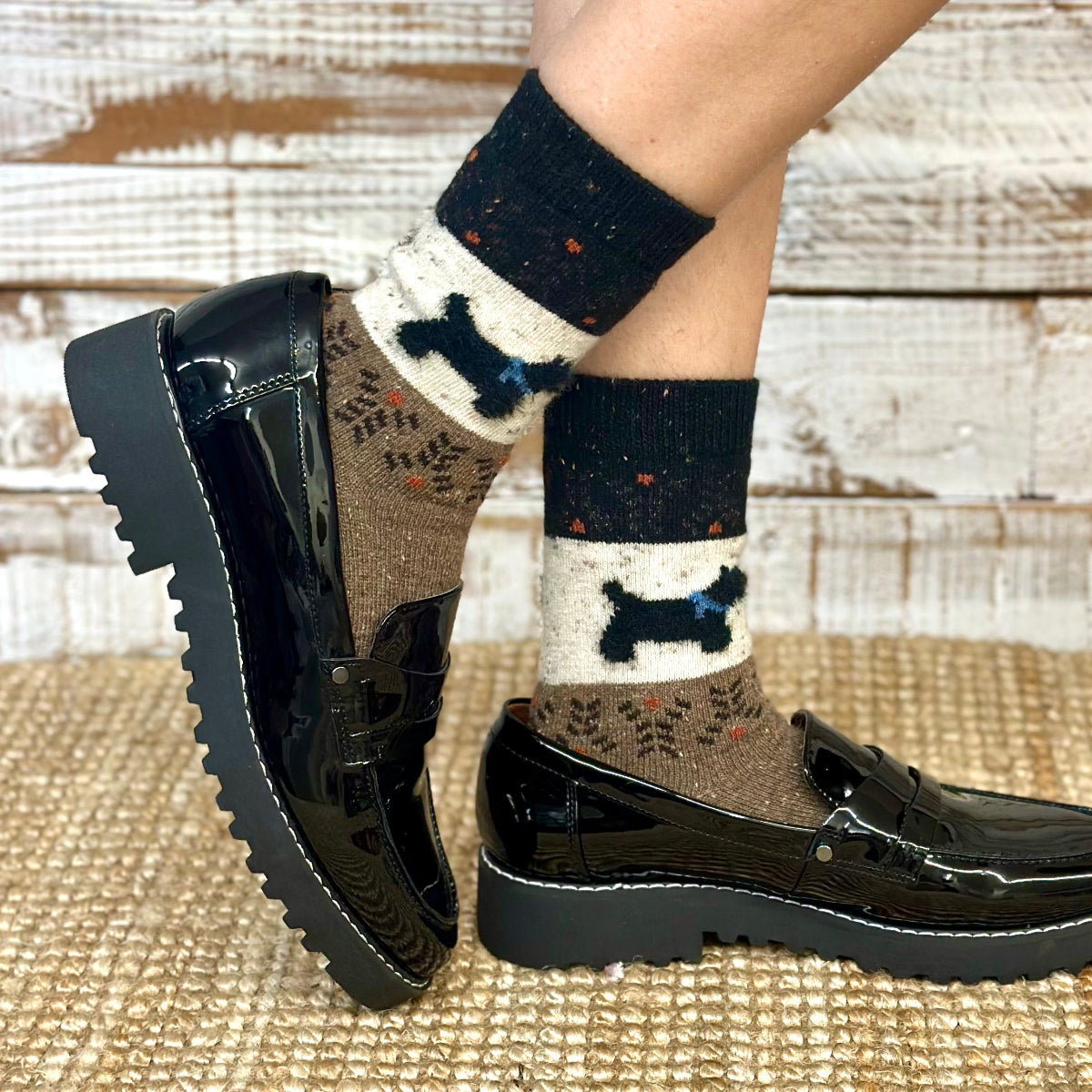 WOOF 3-Pack Dog Novelty Socks + Paw Wish Bracelet | Women's 6-9