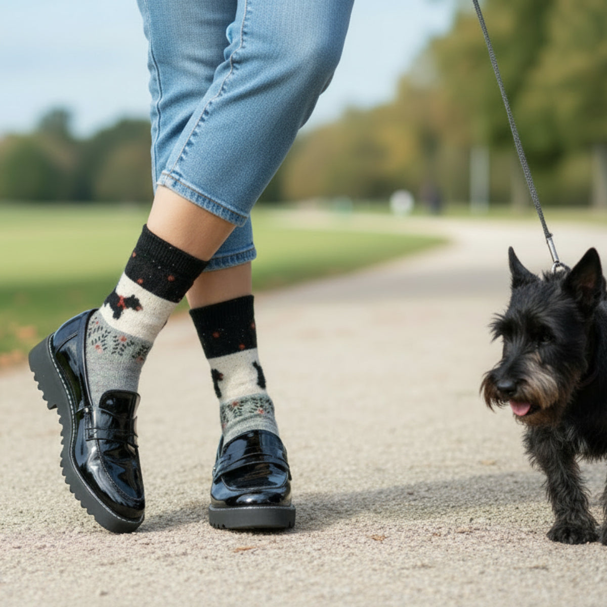 WOOF 3-Pack Dog Novelty Socks + Paw Wish Bracelet | Women's 6-9