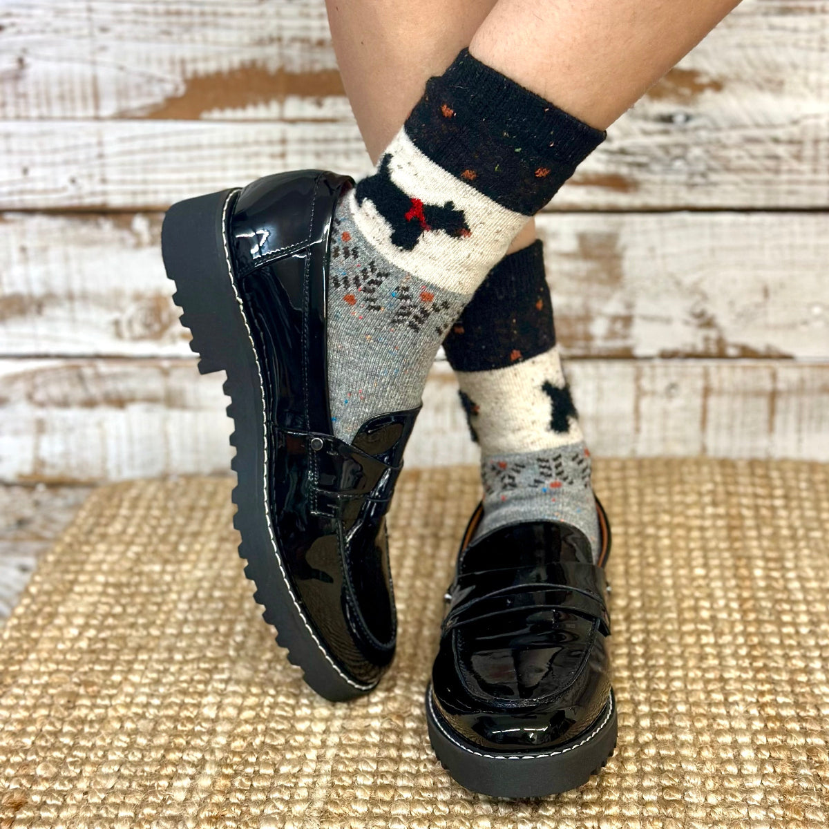 WOOF 3-Pack Dog Novelty Socks + Paw Wish Bracelet | Women's 6-9