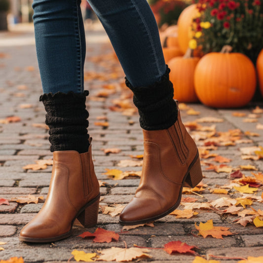 classic lace topped short boots socks cotton USA made Catherine cole